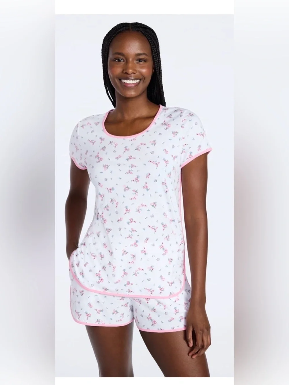 NWT joyspun Women's Pink Floral Short PJ Set - Soft Sleep Top Shorts wedding XS
